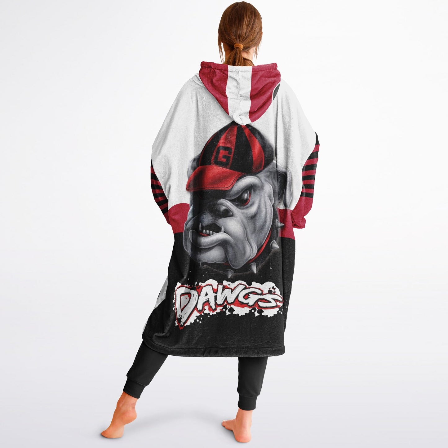 Georgia White Tri-Color Dawgs Cozy Cuddle Hoodie Best Gift for Dawg Fans & Alumni