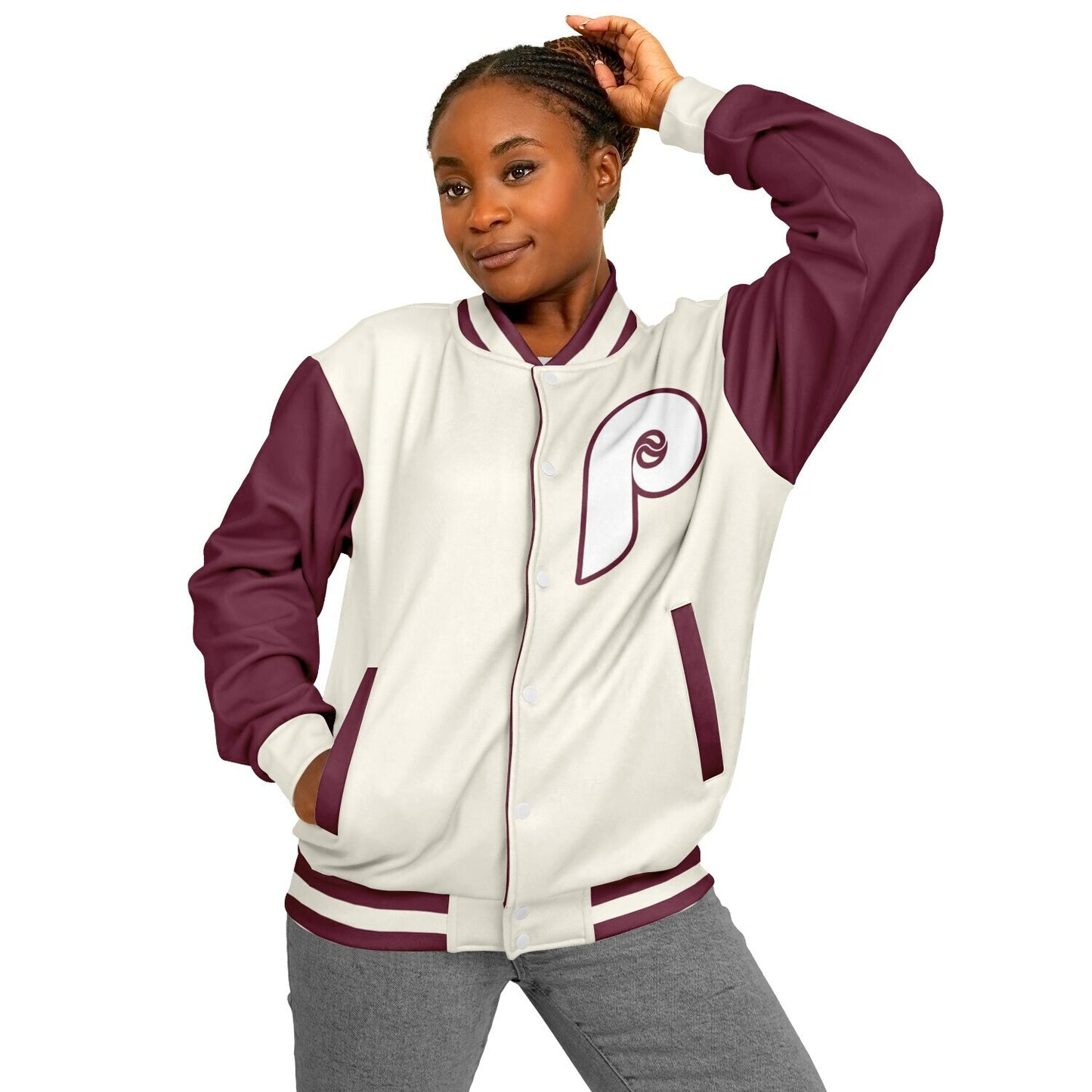 Philadelphia Phillies Cream Baseball Varsity Jacket