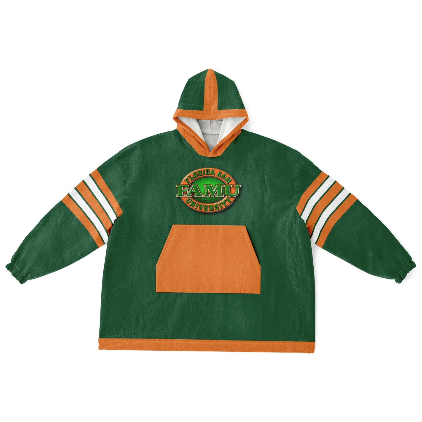 FAMU Green Cuddle Hoodie FAMU Rattlers Oversize Hooded Blanket Gift forAlumni, Fans & Family