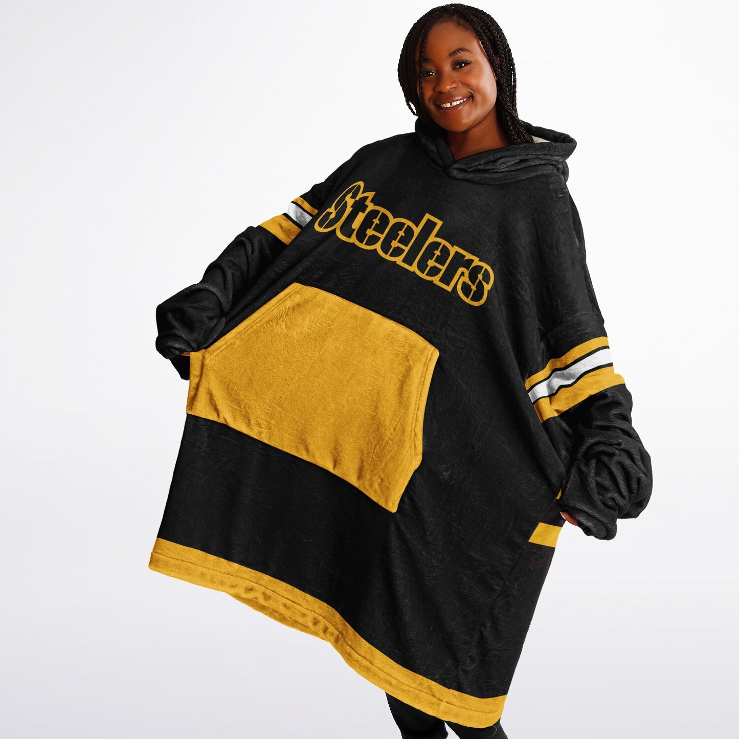 Steelers "PITTSBURGH" Oversize Cuddle Hoodie Yellow Pocket