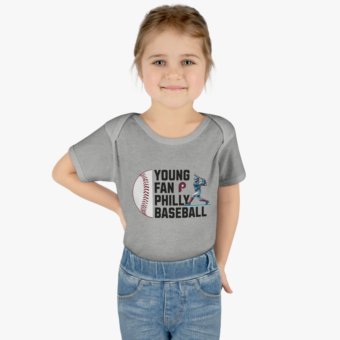 Phillies Young Fan Retro Infant Baby Rib Bodysuit Cutest New Fan Comfy Fit Super Soft Feel