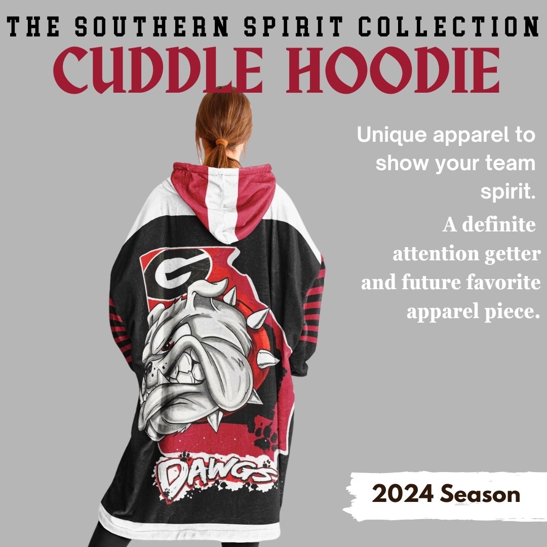 Georgia State Dawg Black with White Bulldogs Cozy Cuddle Hoodie