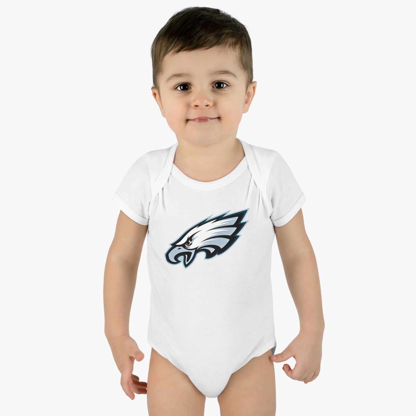 Infant Baby Rib Bodysuit Eagles Born A Fan Cutest New Fan Comfy Fit Super Soft Feel