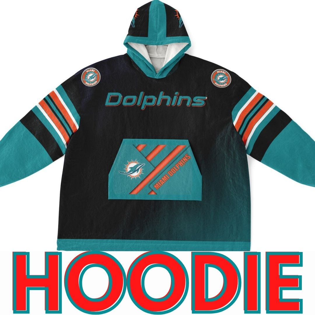 Miami Dolphins "Dramatic Blitz" Black Football Cuddle Hoodie