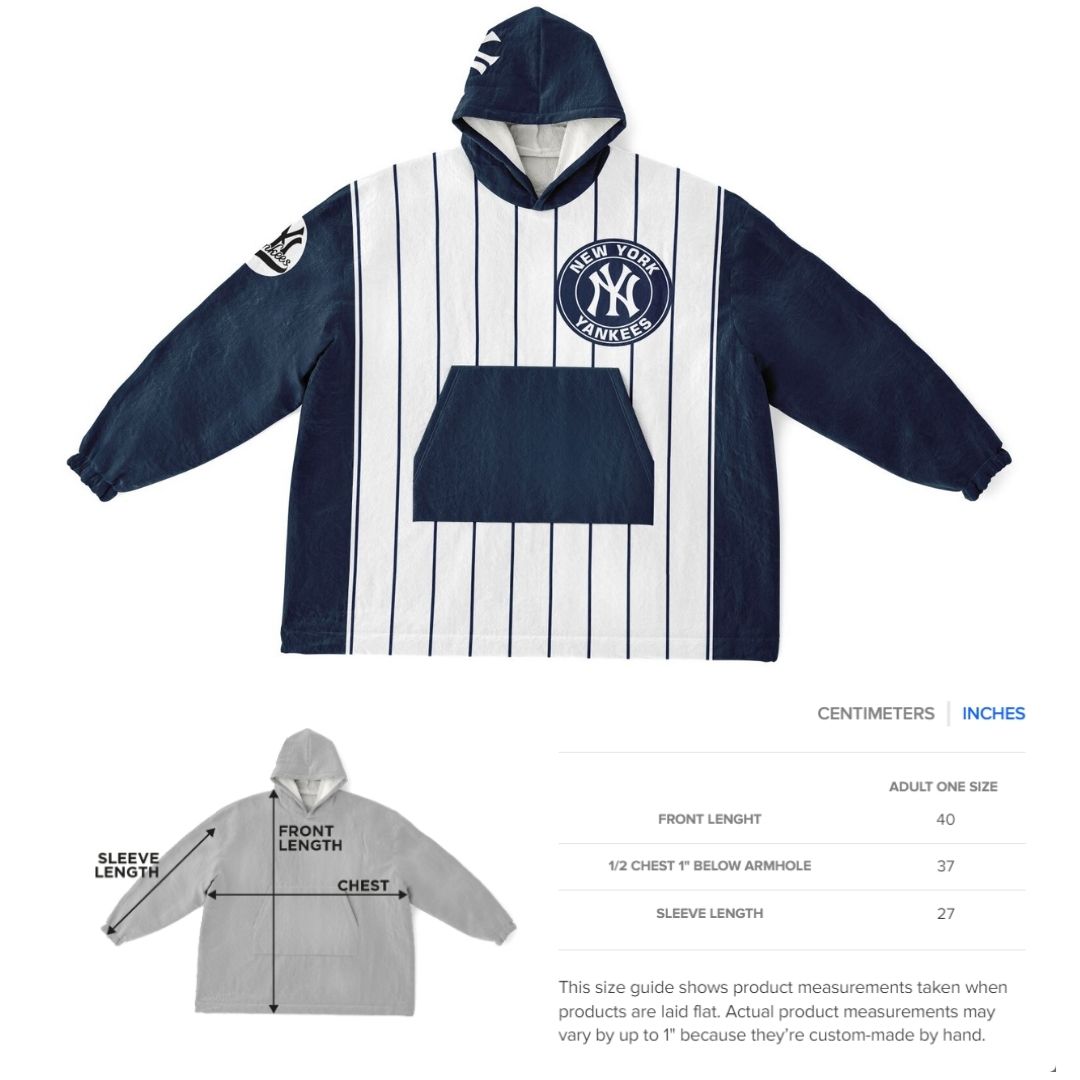 NY Yankees Pinstripe Oversize Cuddle Hoodie