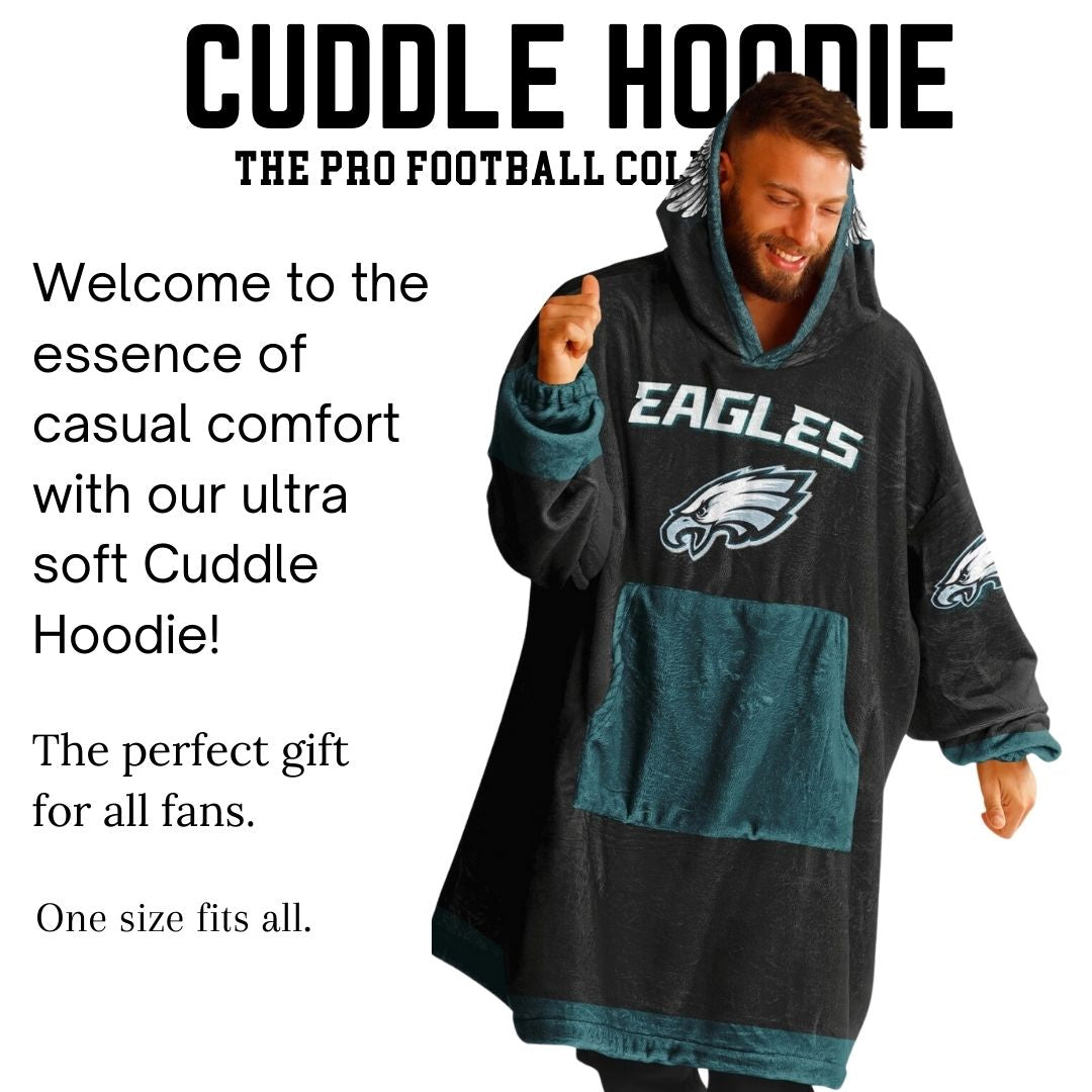 Eagles Military Black American Eagle "Fly Eagles Fly" Cuddle Hoodie Gift for Fans