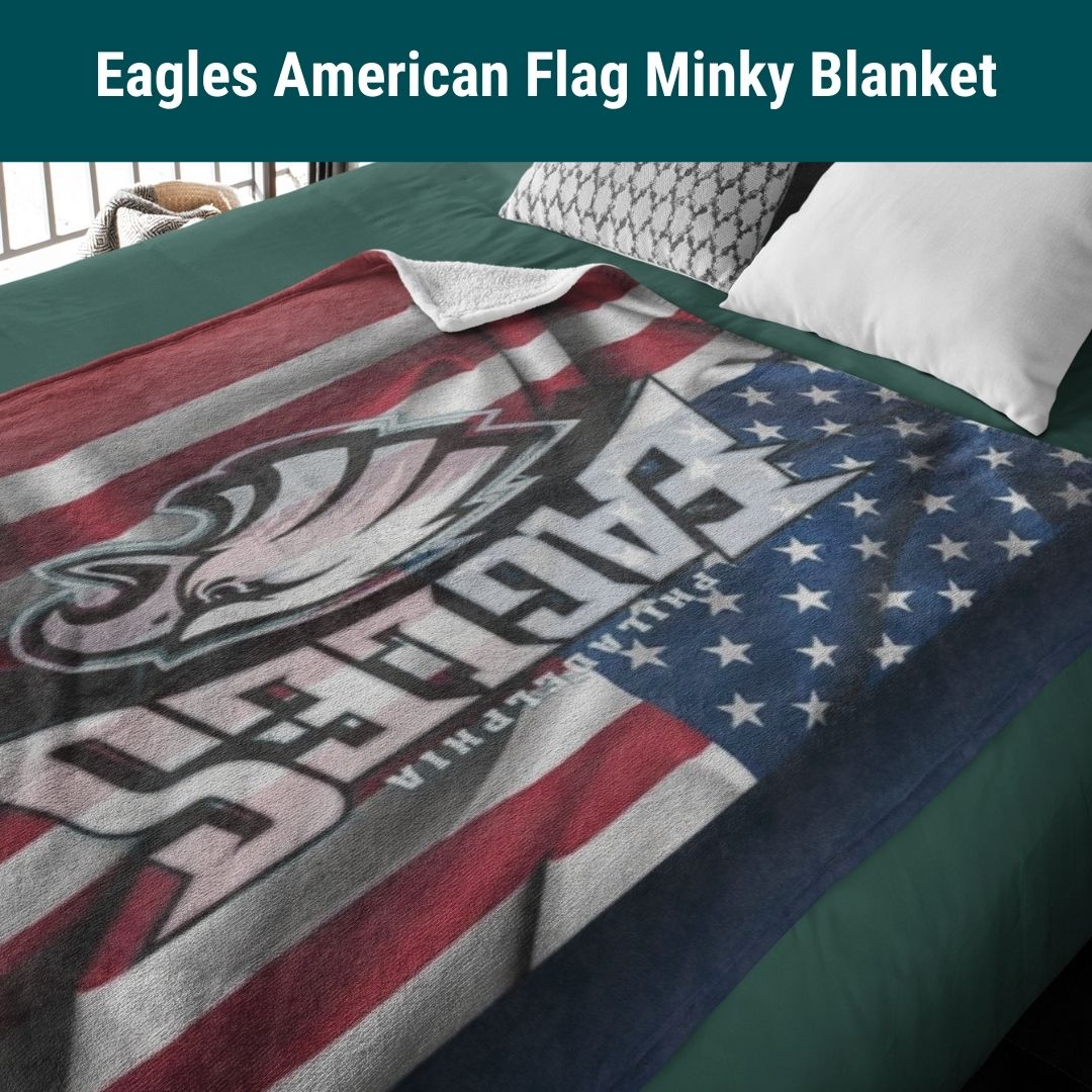 Eagles American Flag Soft Blanket Philly Football Cozy Birthday Gift for Eagles Football Fans Throw Blanket to Watch Eagles Games Sports Home Decor
