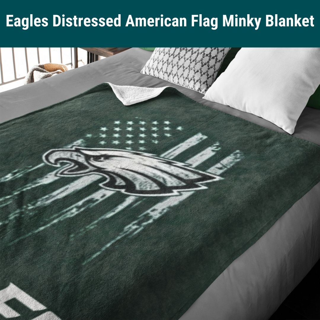 Eagles Blanket Distressed American Flag Soft Blanket Perfect Gift Idea Philly Football Throw Blanket to Watch Eagles Games Sports Home Decor