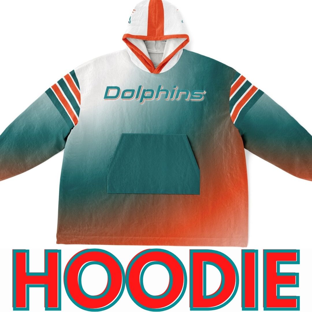 Miami Dolphins Sunshine Gradient Football Cuddle Hoodie
