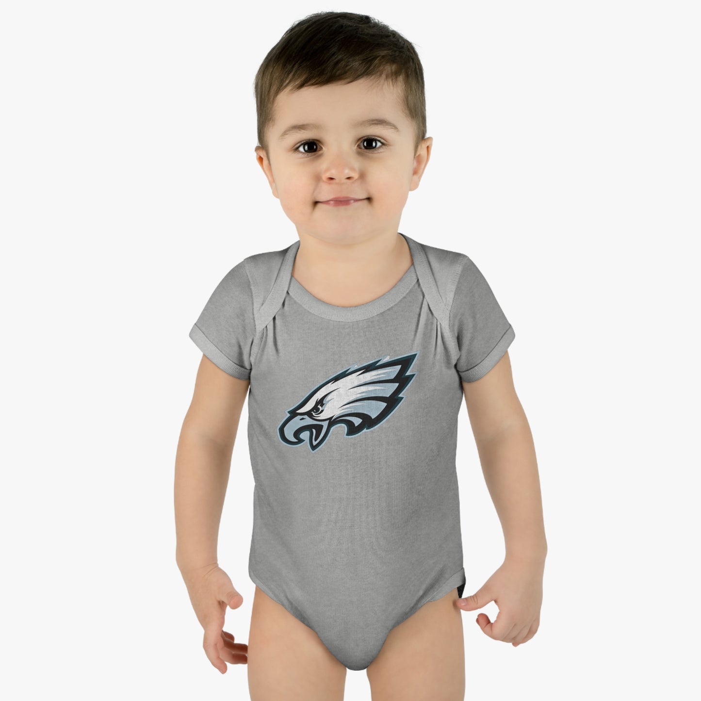 Infant Baby Rib Bodysuit Eagles Born A Fan Cutest New Fan Comfy Fit Super Soft Feel