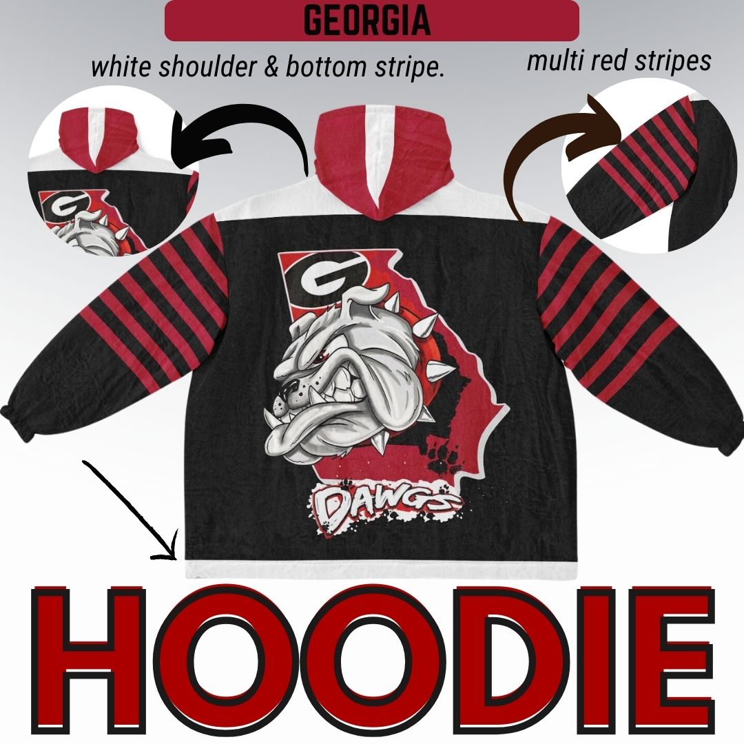 Georgia State Dawg Black with White Bulldogs Cozy Cuddle Hoodie