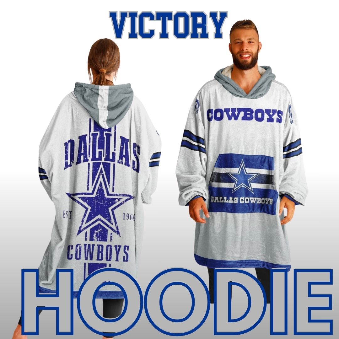 Dallas Cowboys White Football Cozy Cuddle Hoodie