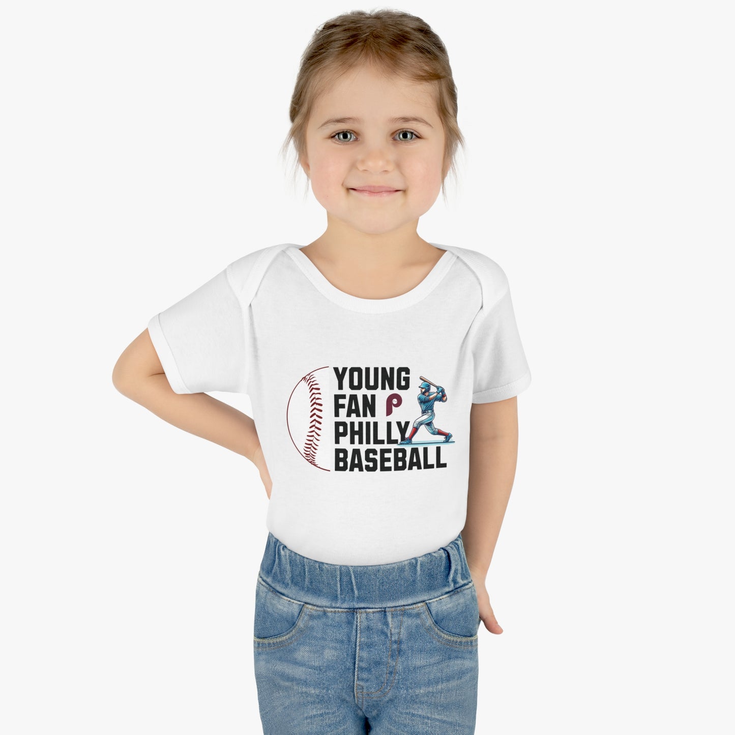 Phillies Young Fan Retro Infant Baby Rib Bodysuit Cutest New Fan Comfy Fit Super Soft Feel