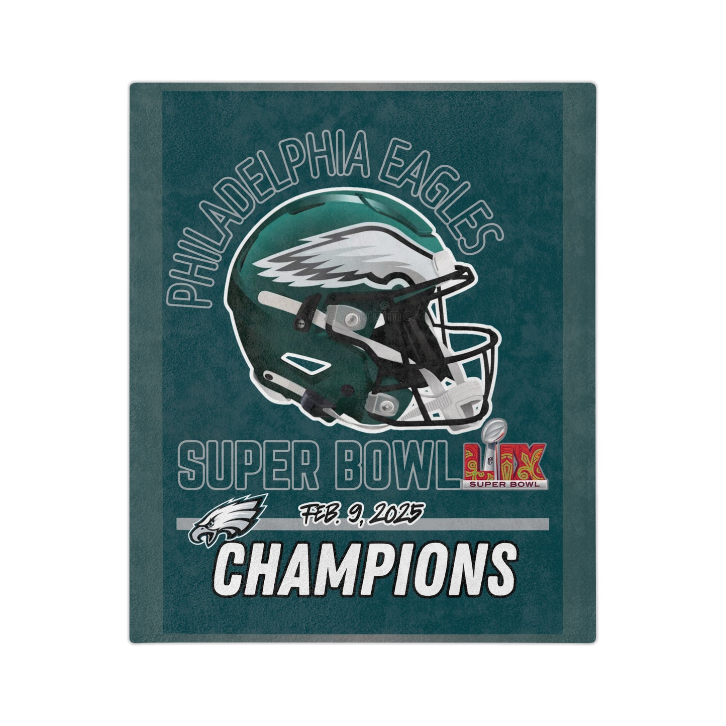 SB Champion Eagles Mid-Night Green Soft Blanket Birthday Gift for Eagles Football Fans Throw Blanket