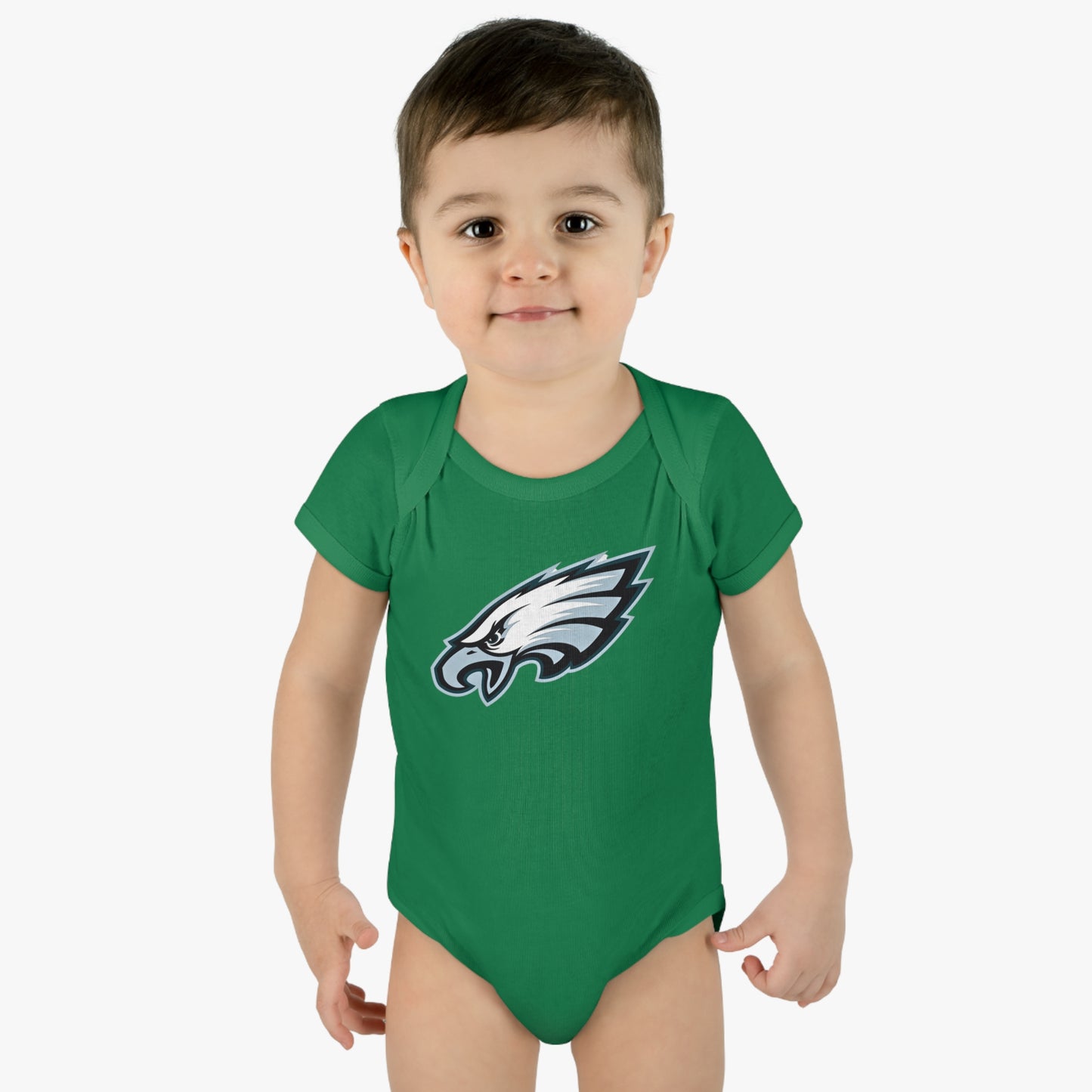 Infant Baby Rib Bodysuit Eagles Born A Fan Cutest New Fan Comfy Fit Super Soft Feel