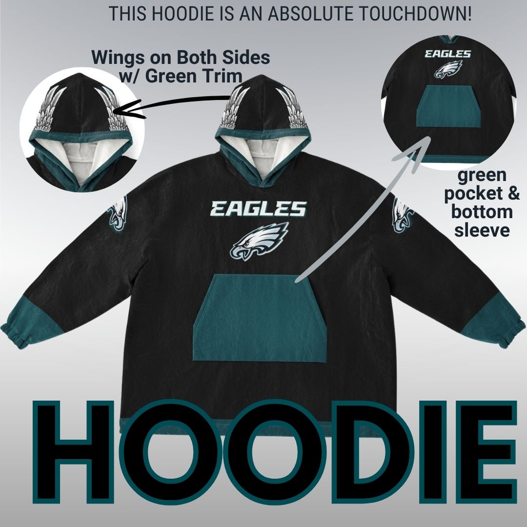 Eagles Military Black American Eagle "Fly Eagles Fly" Cuddle Hoodie Gift for Fans