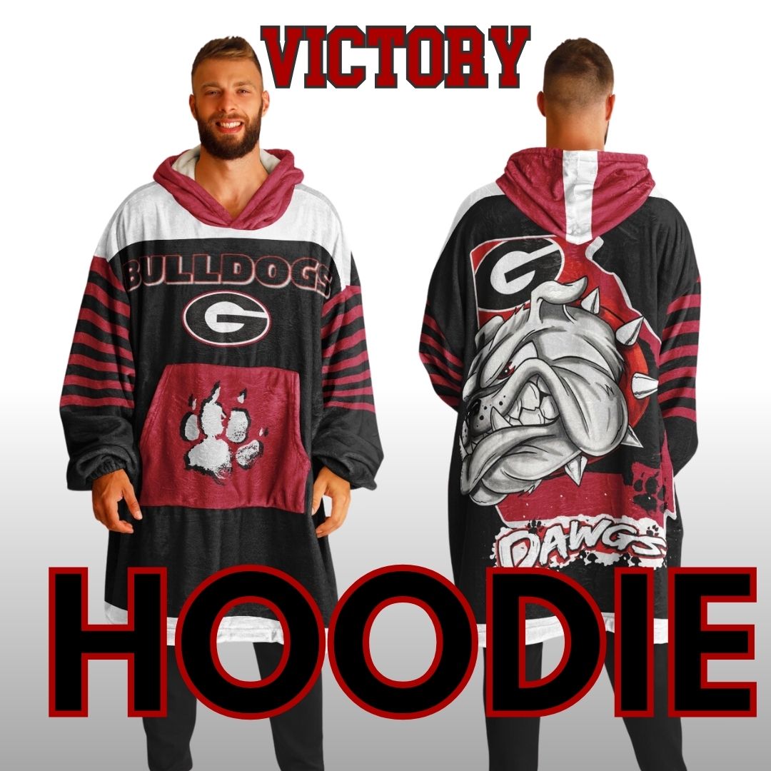 Georgia State Dawg Black with White Bulldogs Cozy Cuddle Hoodie