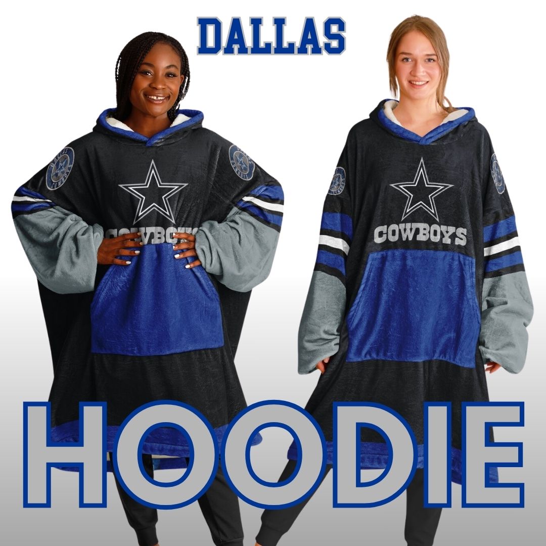 Dallas Cowboys "Dramatic Blitz" Black Football Cuddle Hoodie
