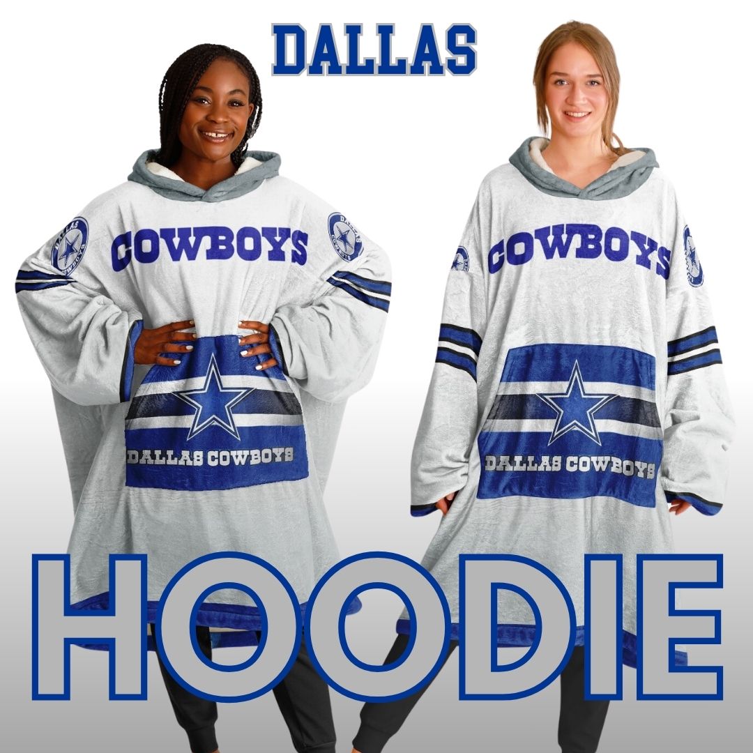 Dallas Cowboys White Football Cozy Cuddle Hoodie