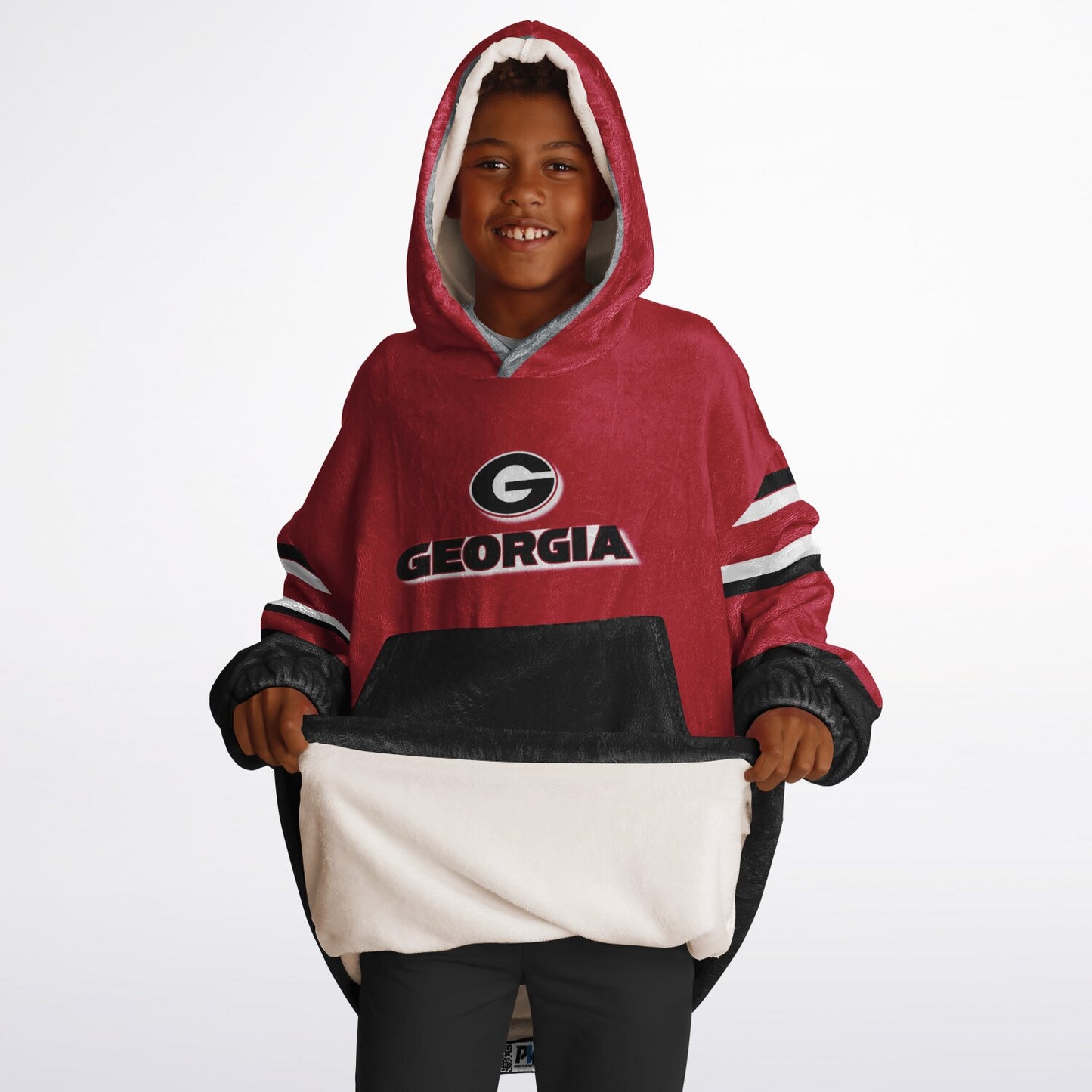 Youth Georgia Bulldogs Red Oversize Cuddle Hoodie Young Fan Gift From Alumni