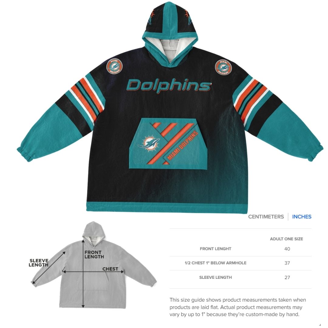 Miami Dolphins "Dramatic Blitz" Black Football Cuddle Hoodie