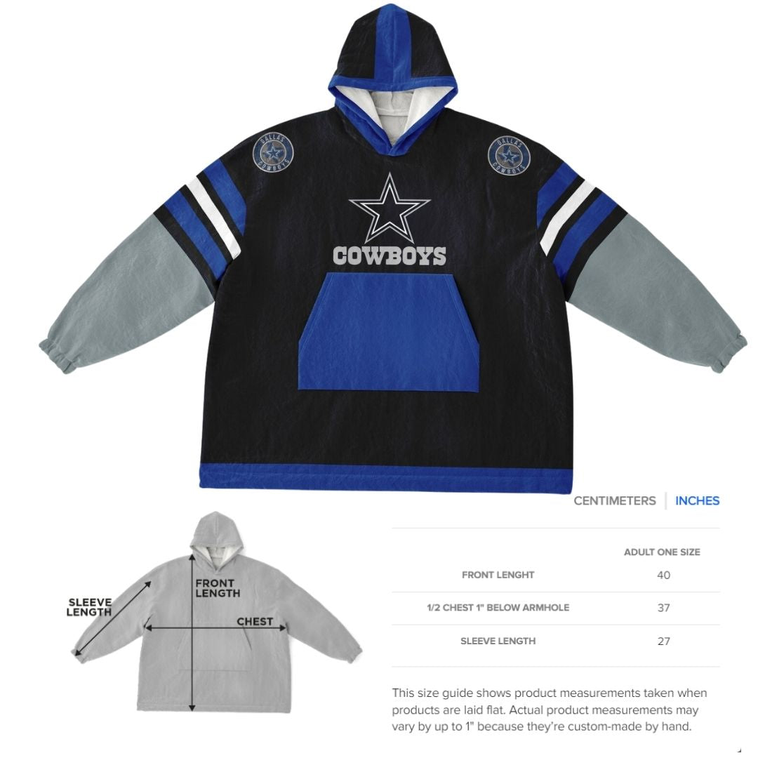 Dallas Cowboys "Dramatic Blitz" Black Football Cuddle Hoodie