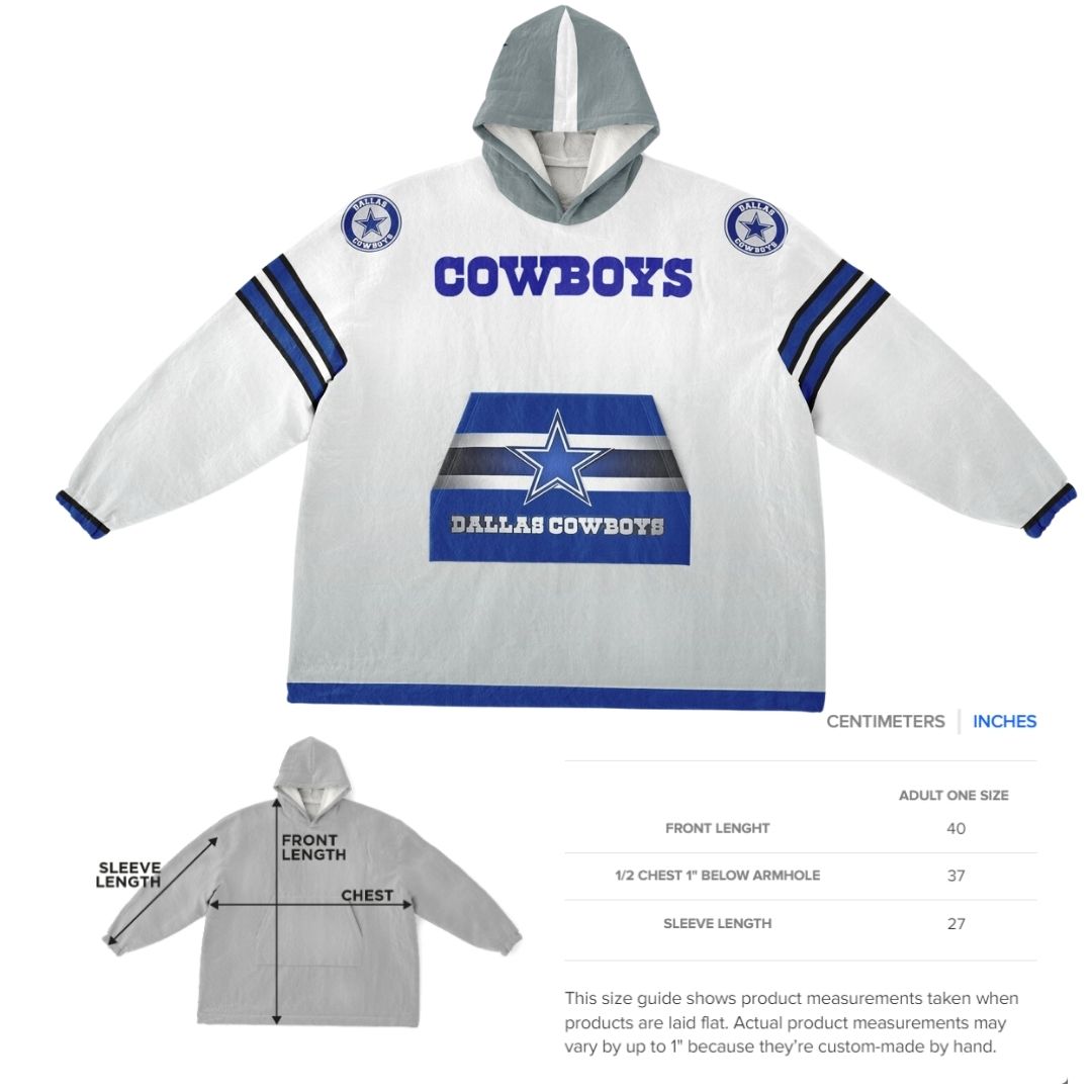 Dallas Cowboys White Football Cozy Cuddle Hoodie