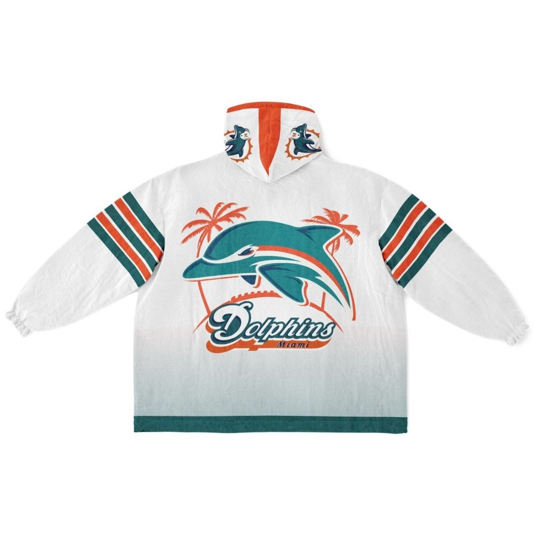 Miami Dolphins Retro White Football Cuddle Hoodie
