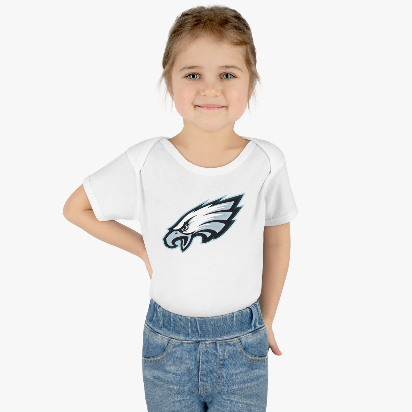 Infant Baby Rib Bodysuit Eagles Born A Fan Cutest New Fan Comfy Fit Super Soft Feel
