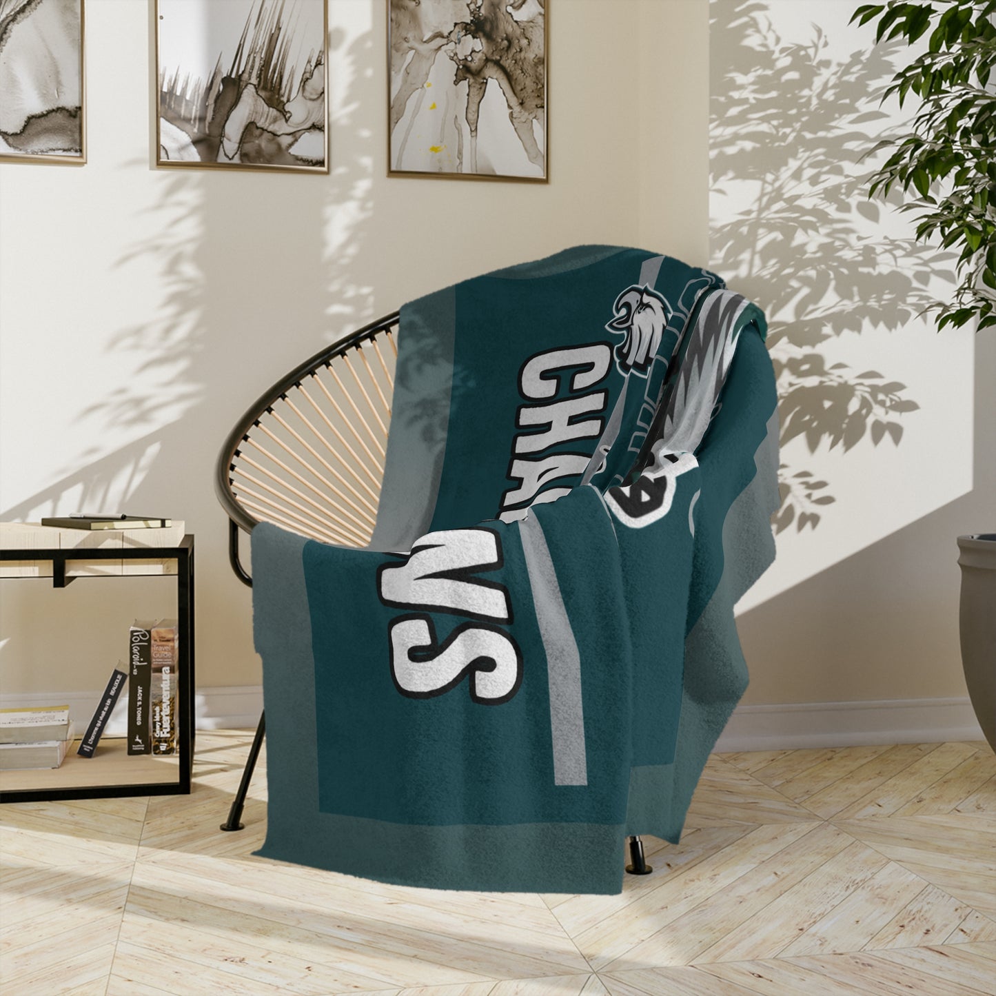 SB Champion Eagles Mid-Night Green Soft Blanket Birthday Gift for Eagles Football Fans Throw Blanket