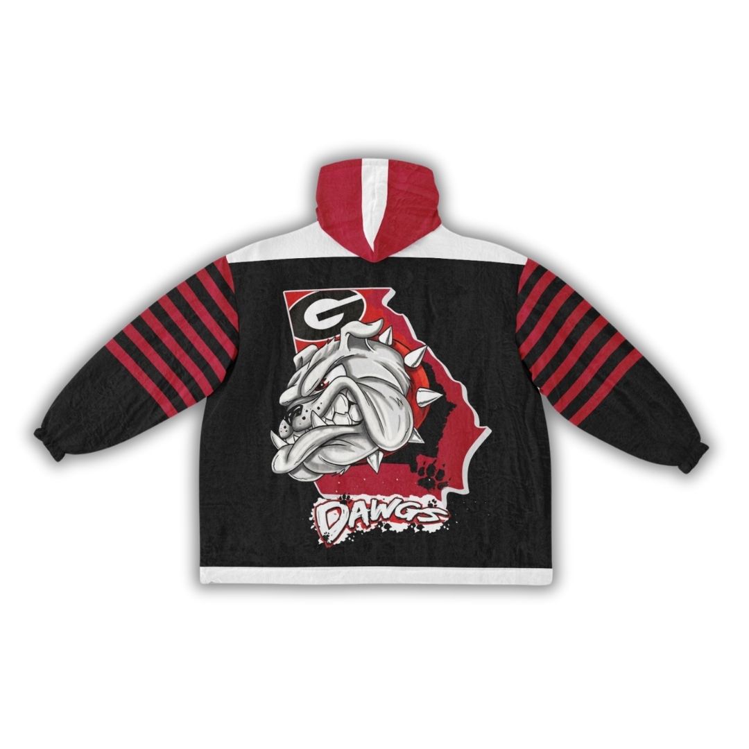 Georgia State Dawg Black with White Bulldogs Cozy Cuddle Hoodie