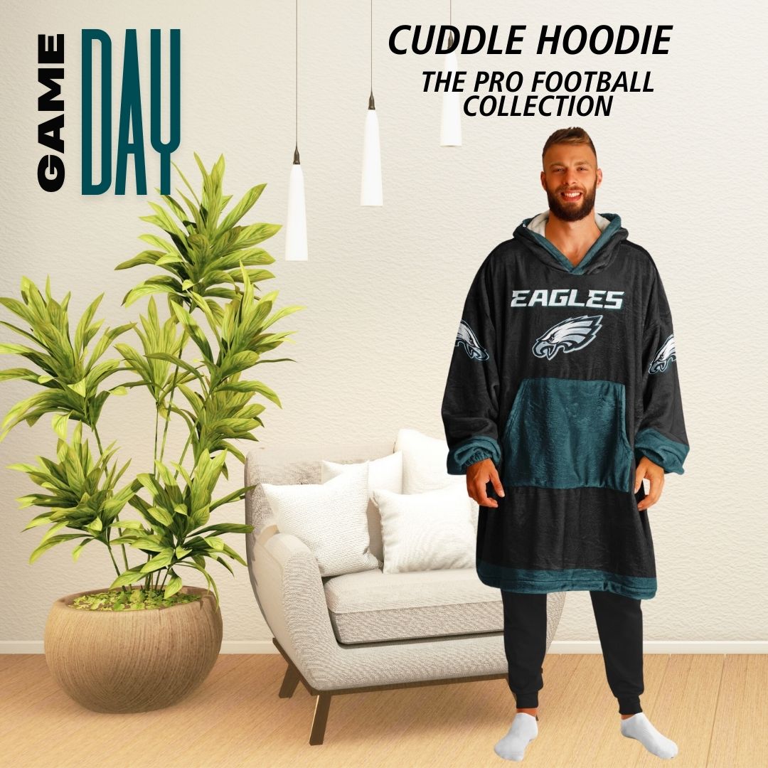 Eagles Military Black American Eagle "Fly Eagles Fly" Cuddle Hoodie Gift for Fans