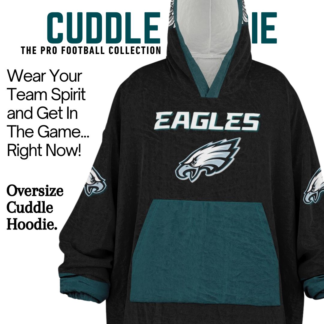 Eagles Military Black American Eagle "Fly Eagles Fly" Cuddle Hoodie Gift for Fans