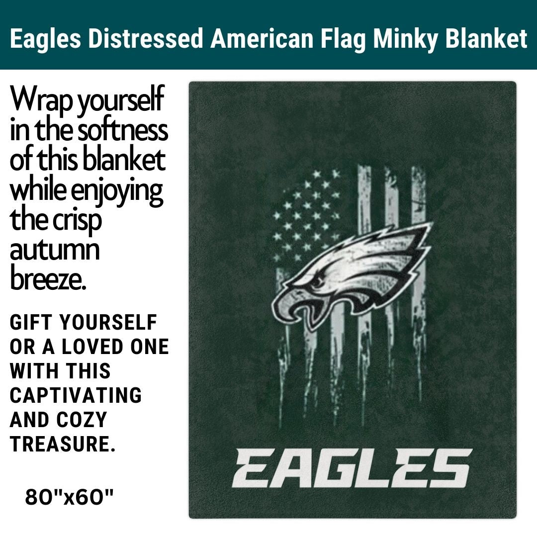 Eagles Blanket Distressed American Flag Soft Blanket Perfect Gift Idea Philly Football Throw Blanket to Watch Eagles Games Sports Home Decor