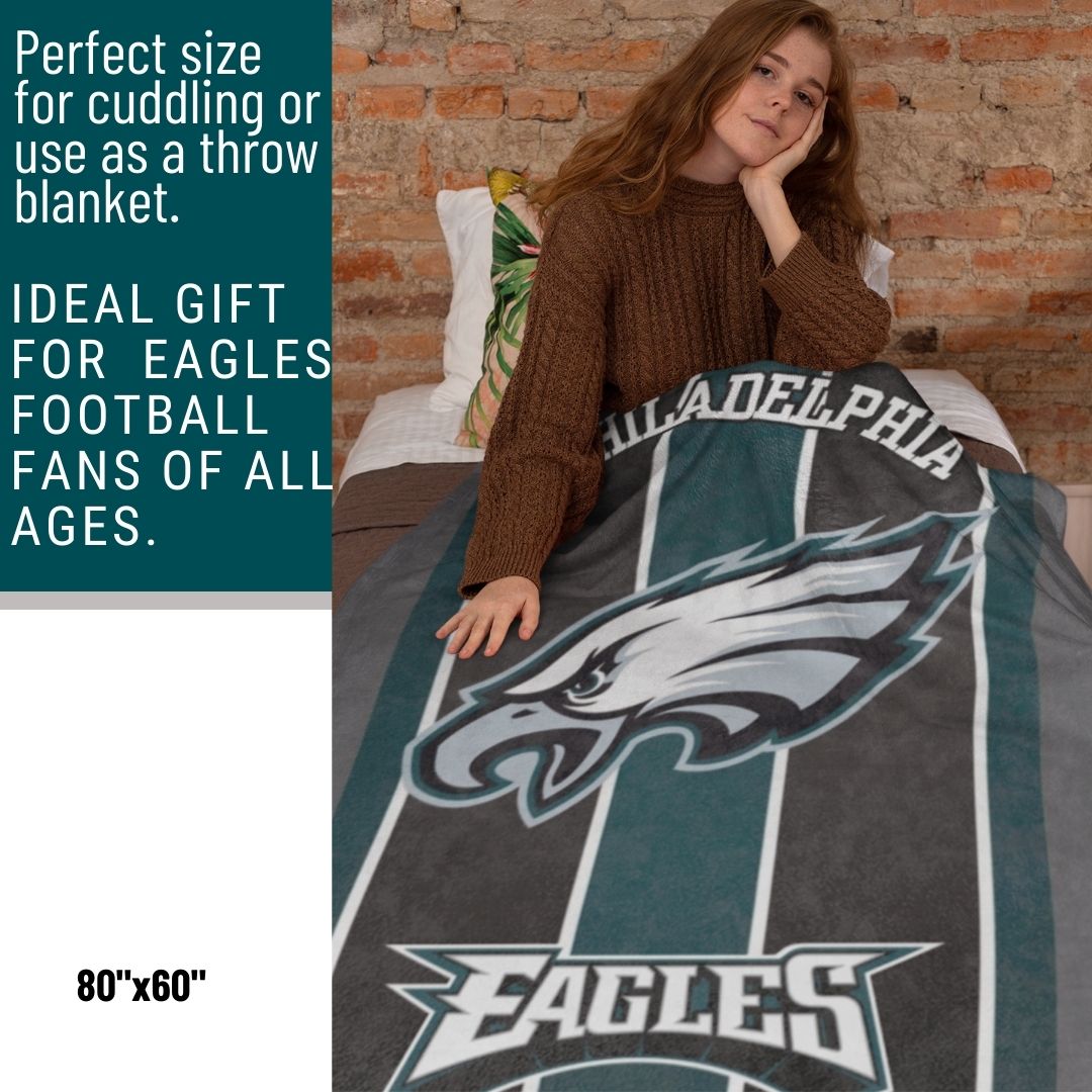 Eagles Blanket Striped Soft Throw Blanket Perfect Birthday Gift for Philly Football Fans Blanket to Watch Eagles Games Sports Decor