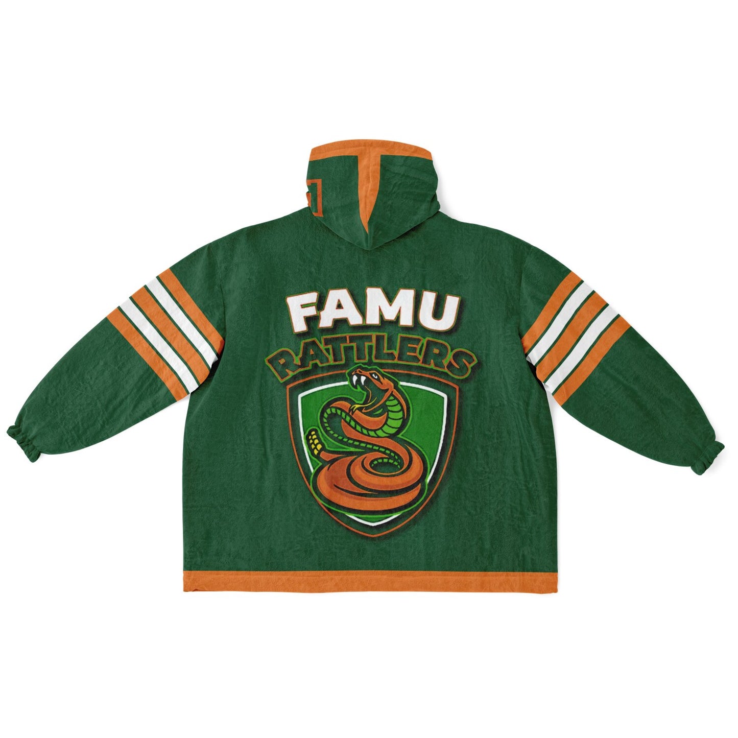 FAMU Green Cuddle Hoodie FAMU Rattlers Oversize Hooded Blanket Gift forAlumni, Fans & Family