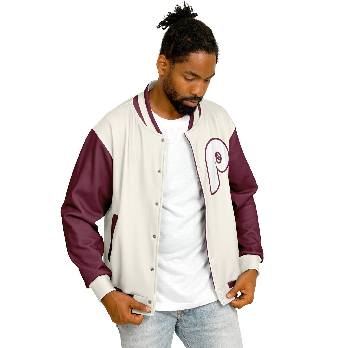 Philadelphia Phillies Cream Baseball Varsity Jacket