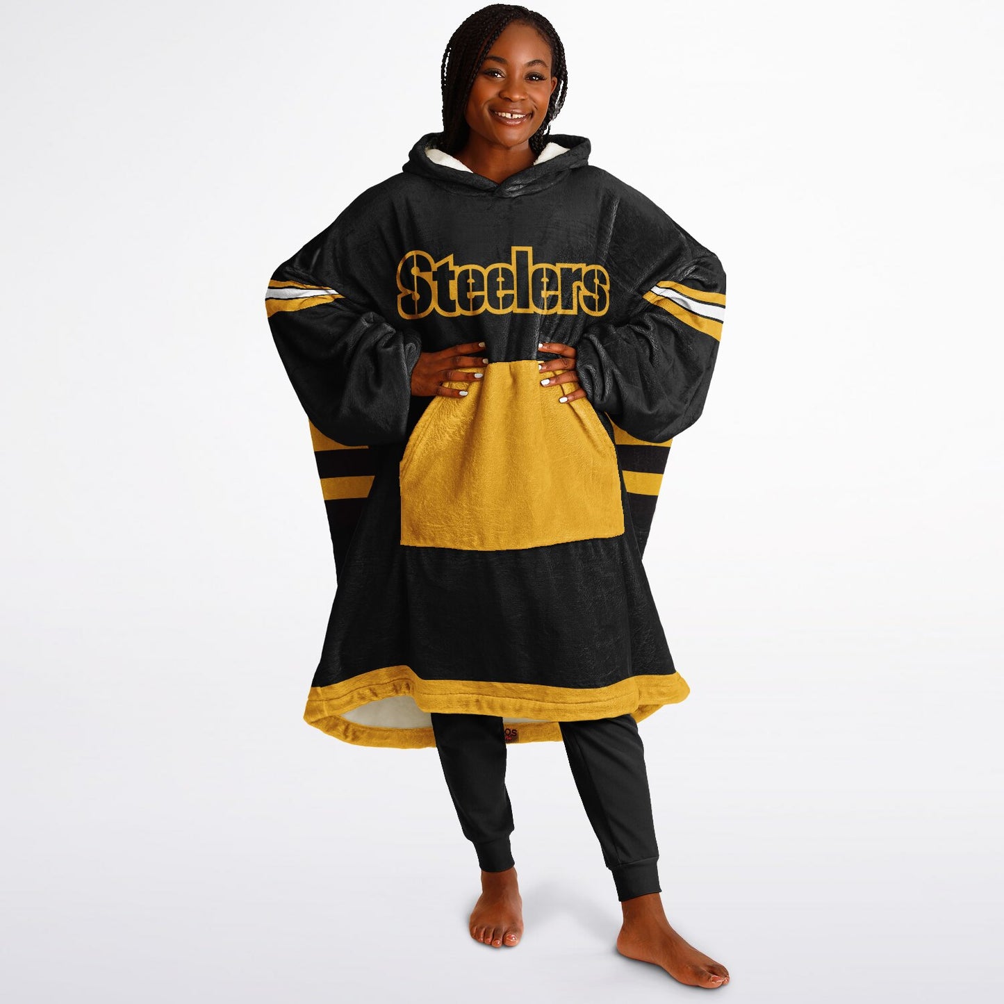 Steelers "PITTSBURGH" Oversize Cuddle Hoodie Yellow Pocket