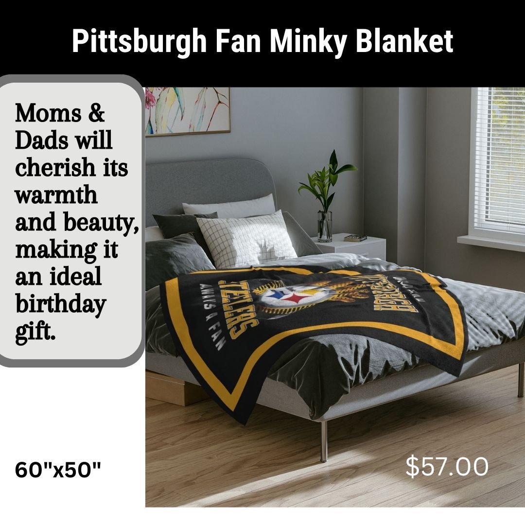 Steelers Blanket Pittsburgh Football Gift Throw Blanket Fan Inspired Soft Blanket for the Family Gift Football Mom Football Dad Steelers Fans Gift