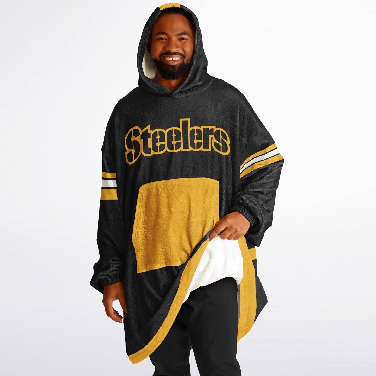 Steelers "PITTSBURGH" Oversize Cuddle Hoodie Yellow Pocket