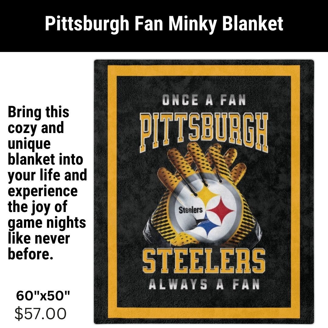 Steelers Blanket Pittsburgh Football Gift Throw Blanket Fan Inspired Soft Blanket for the Family Gift Football Mom Football Dad Steelers Fans Gift