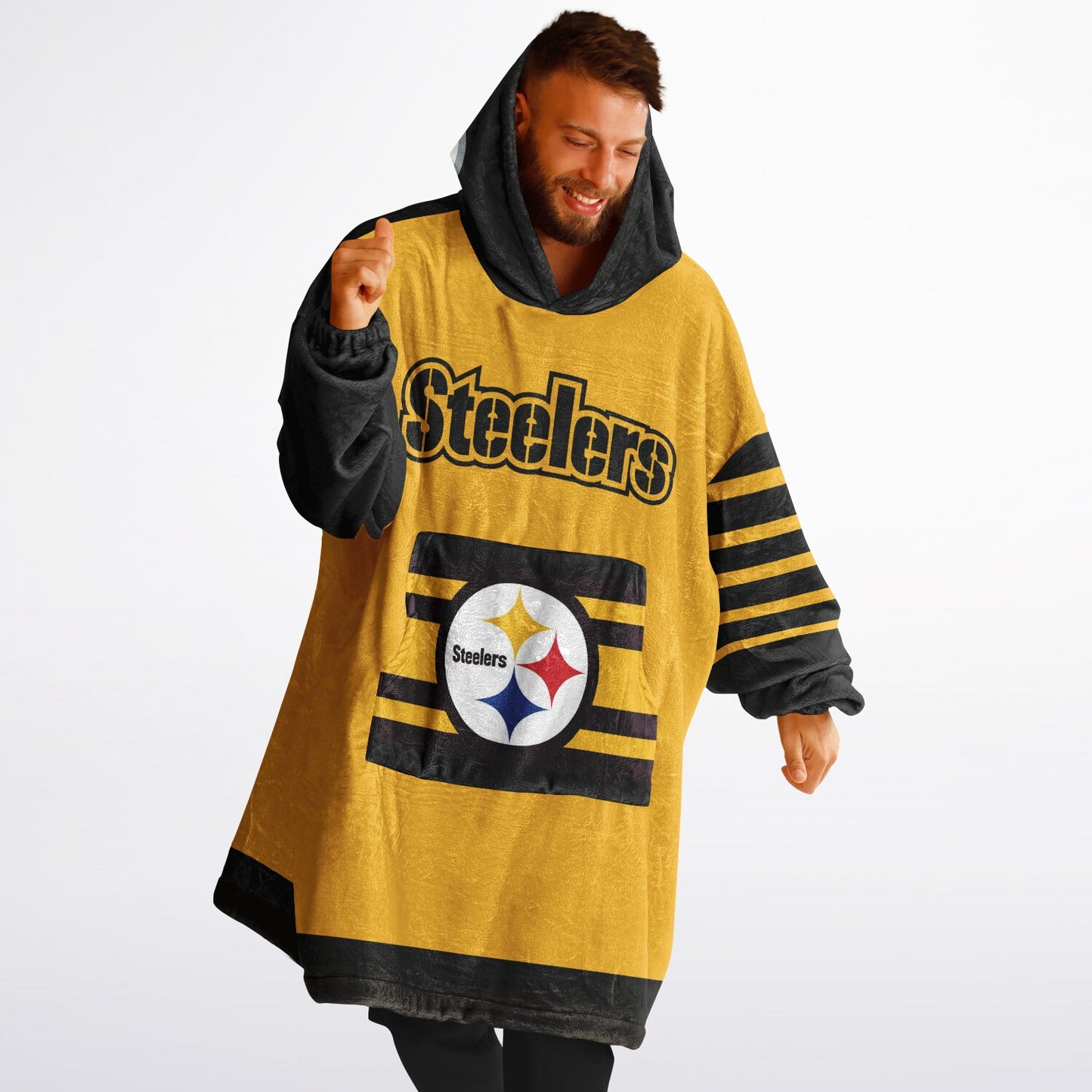 Pittsburgh Steelers Gold & Black Oversize Cuddle Hoodie Gift for Fans