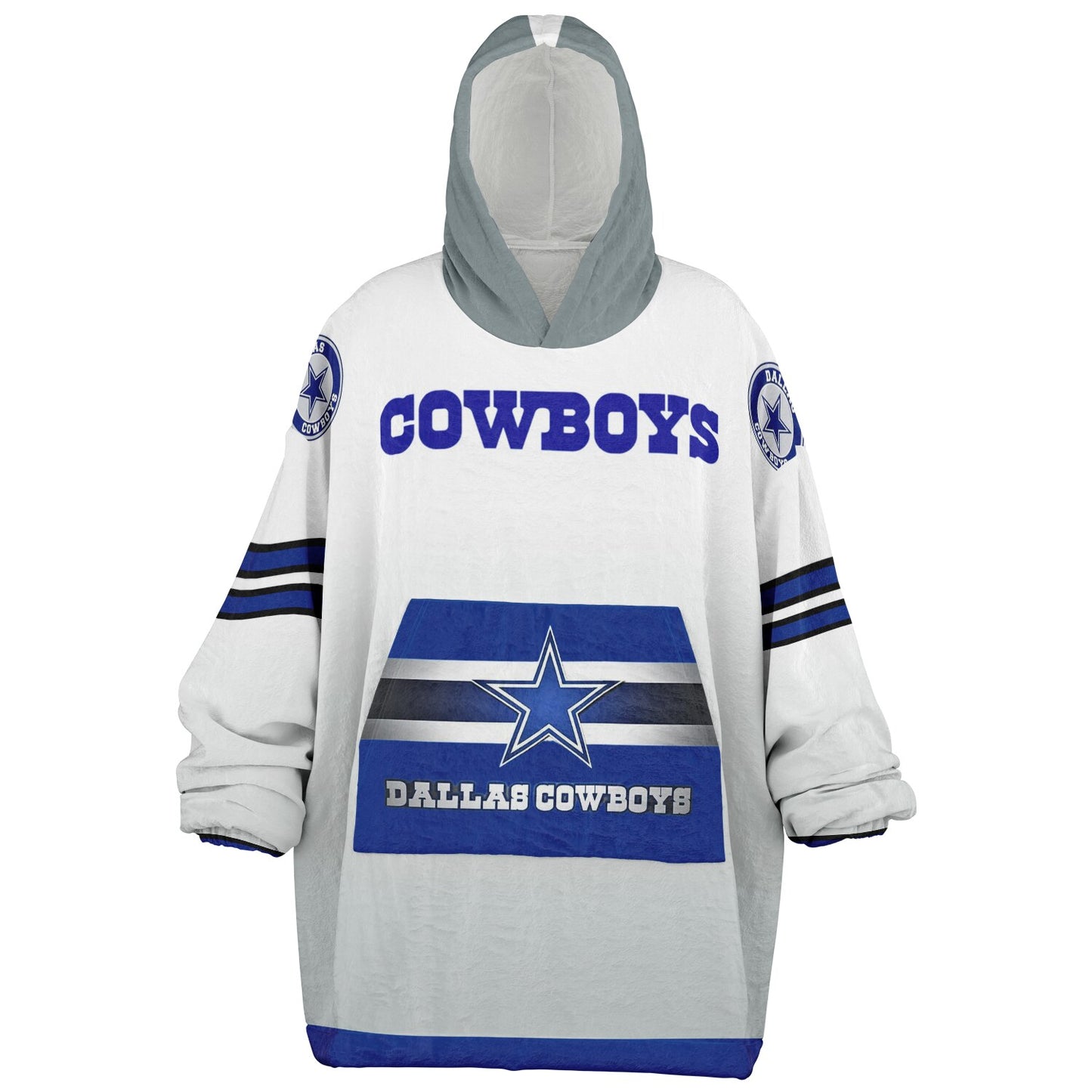 Dallas Cowboys White Football Cozy Cuddle Hoodie