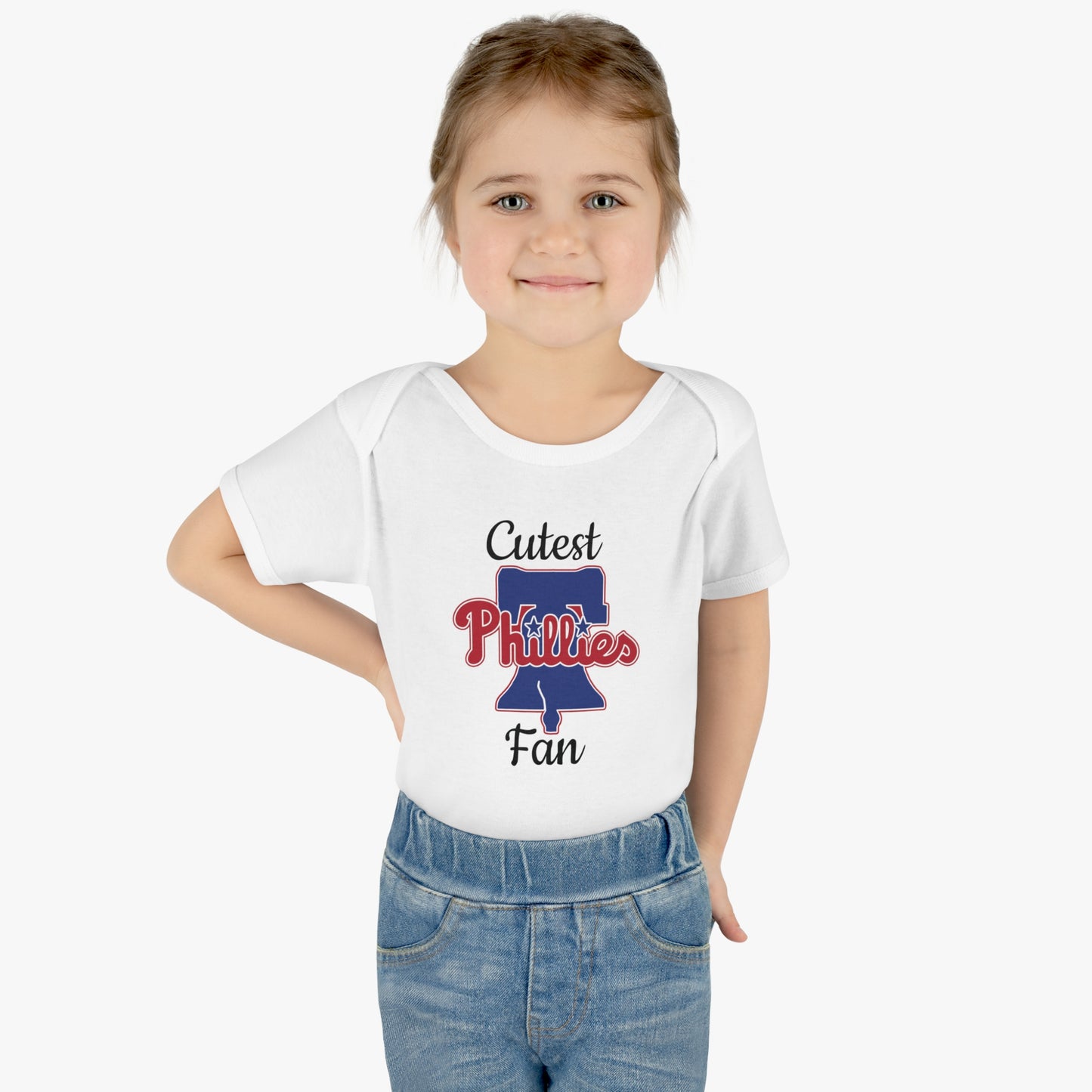 Phillies Cutest Fan Retro Infant Baby Rib Bodysuit Cutest New Fan Comfy Fit Super Soft Feel