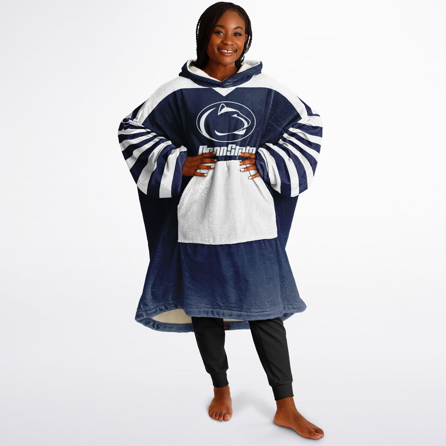 Penn St. Cuddle Hoodie Blue & White Pocket