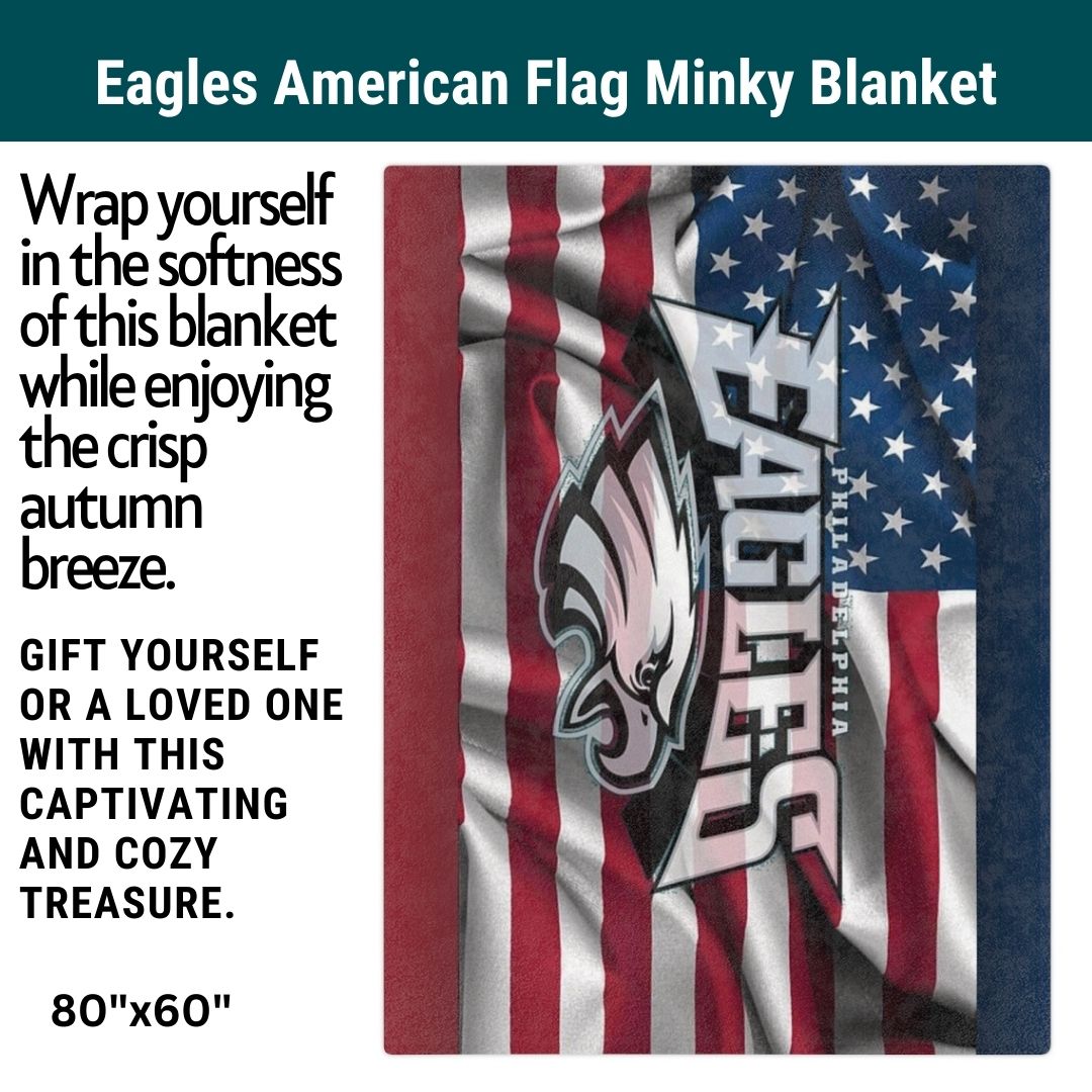 Eagles American Flag Soft Blanket Philly Football Cozy Birthday Gift for Eagles Football Fans Throw Blanket to Watch Eagles Games Sports Home Decor