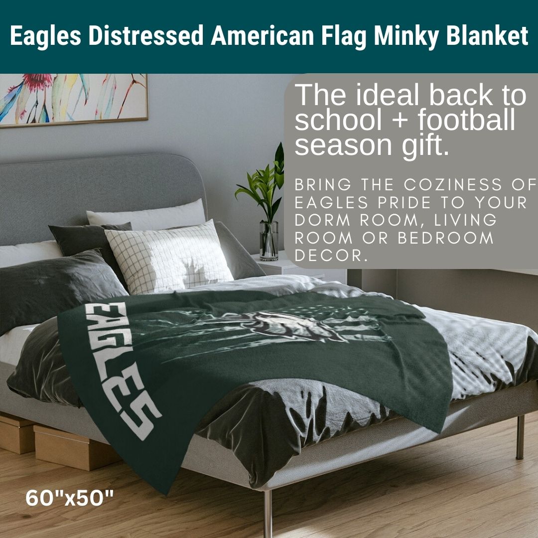 Eagles Blanket Distressed American Flag Soft Blanket Perfect Gift Idea Philly Football Throw Blanket to Watch Eagles Games Sports Home Decor
