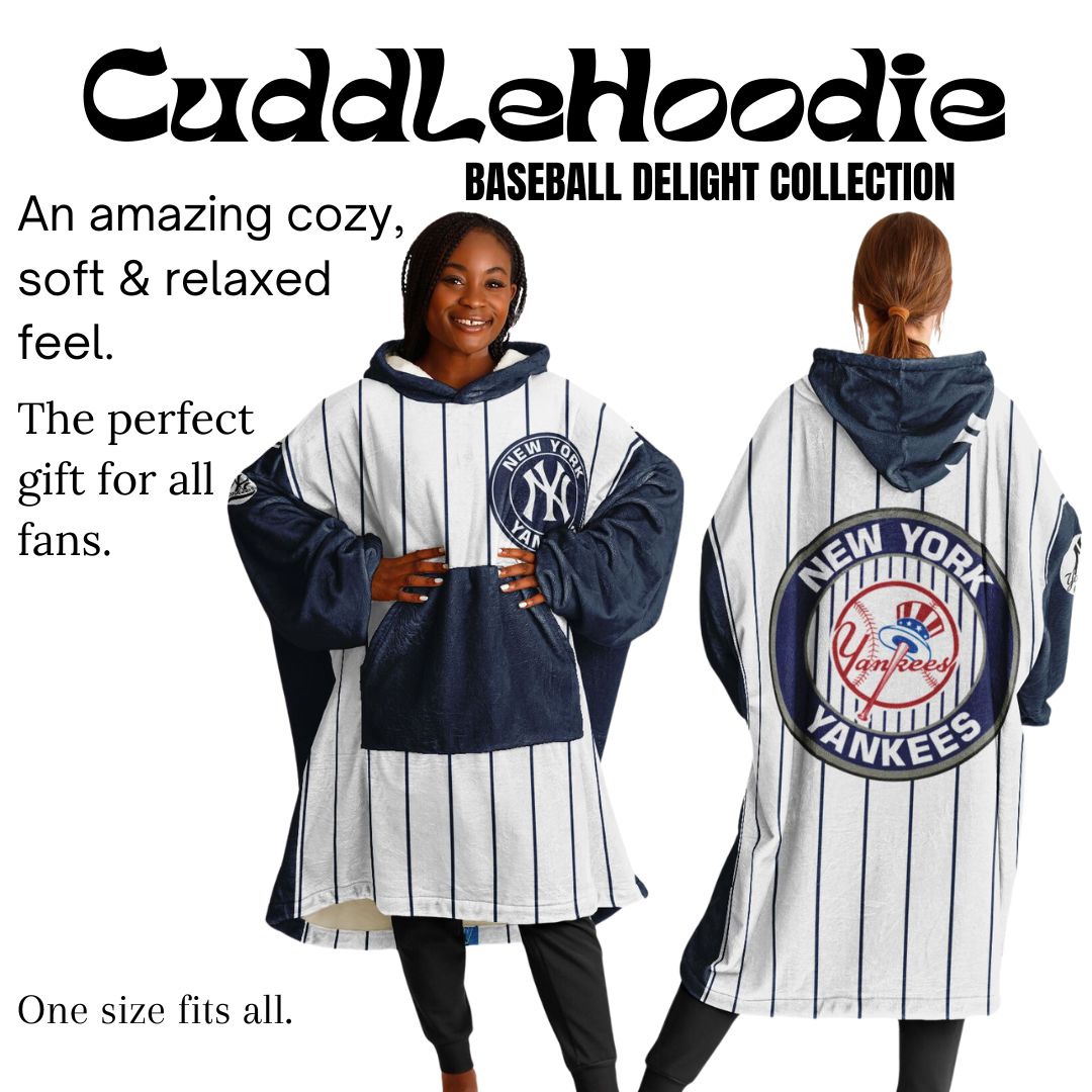 NY Yankees Pinstripe Oversize Cuddle Hoodie