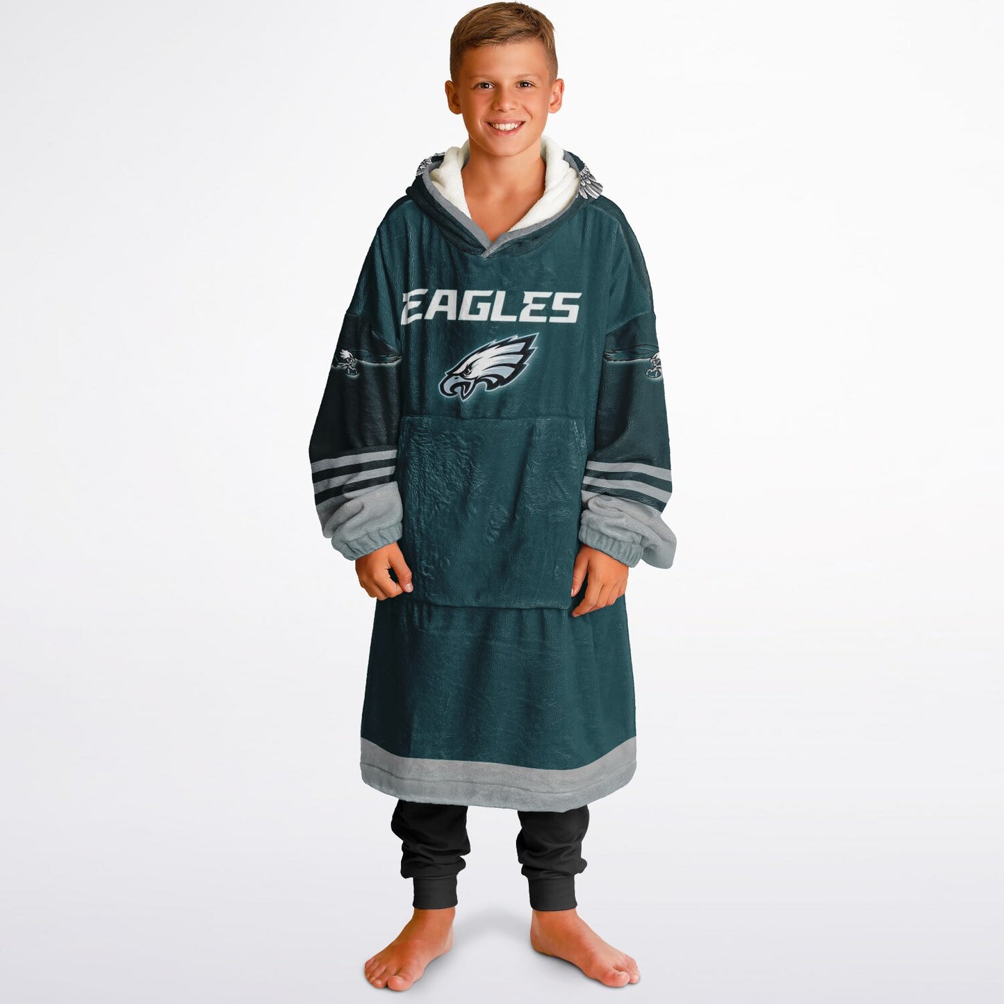 Youth Eagles Hoodie Blanket Green Pocket Youth Eagles Green & Black Marble Cuddle Hoodie