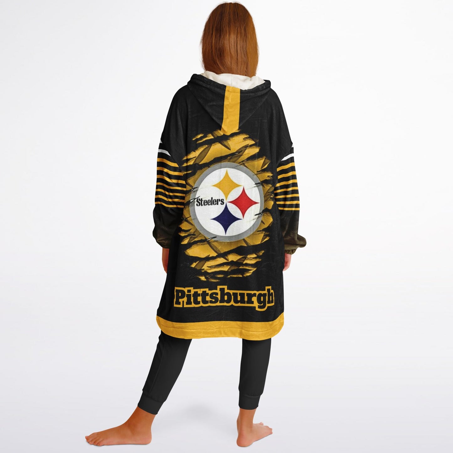 Youth Pittsburgn Steelers Black Oversize Cuddle Hoodie